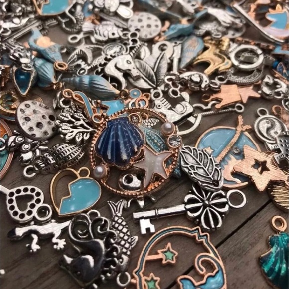 50pc Gold & Tibetan Silver Tone Charms Pendants DIY Jewelry Making Crafting Lot - Picture 7 of 16